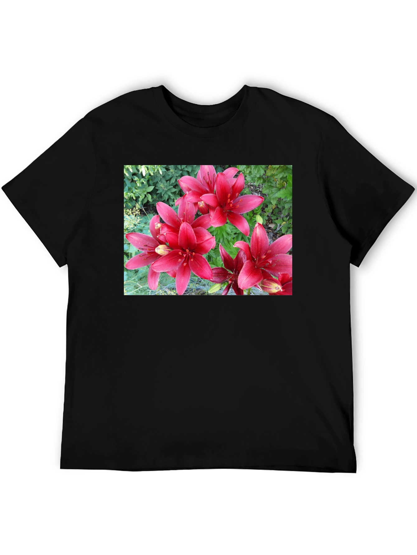 Red Lily Flower Graphic T-Shirt