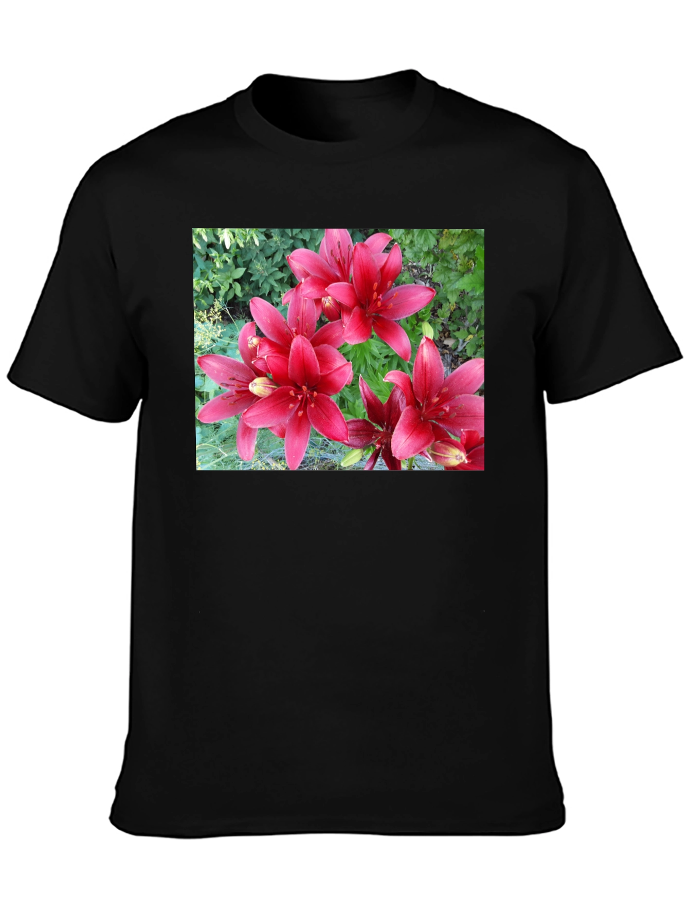Red Lily Flower Graphic T-Shirt