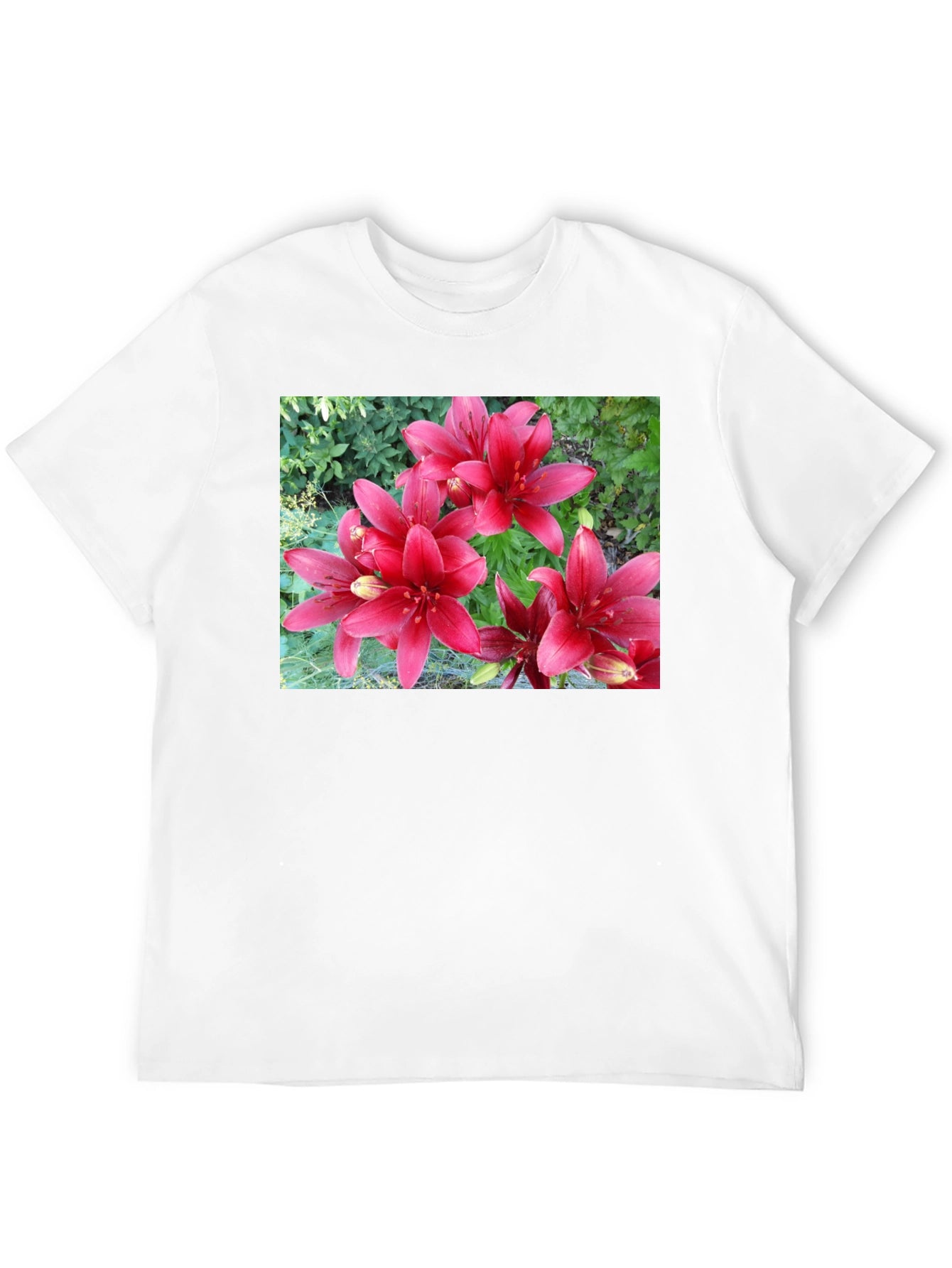 Red Lily Flower Graphic T-Shirt