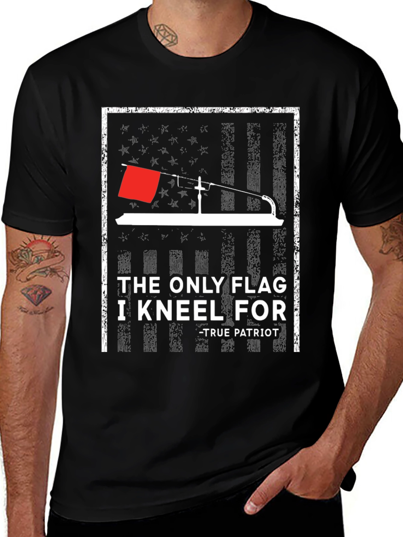 Patriotic Ice Fishing T-Shirt - The Only Flag
