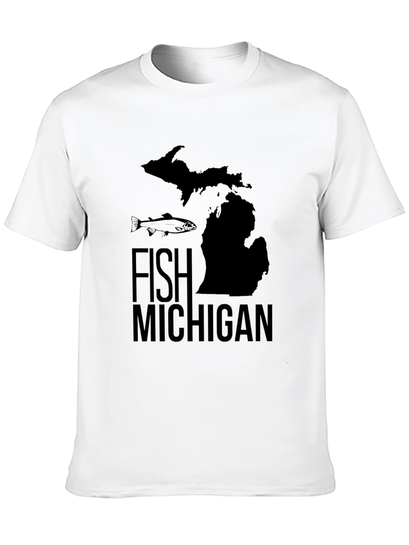 Fish Michigan Graphic Tee - Black Cotton T-Shirt