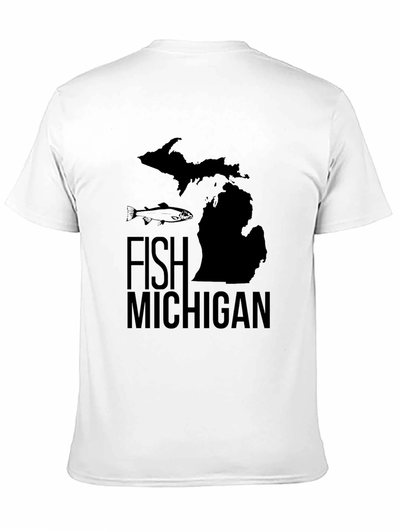 Fish Michigan Graphic Tee - Black Cotton T-Shirt