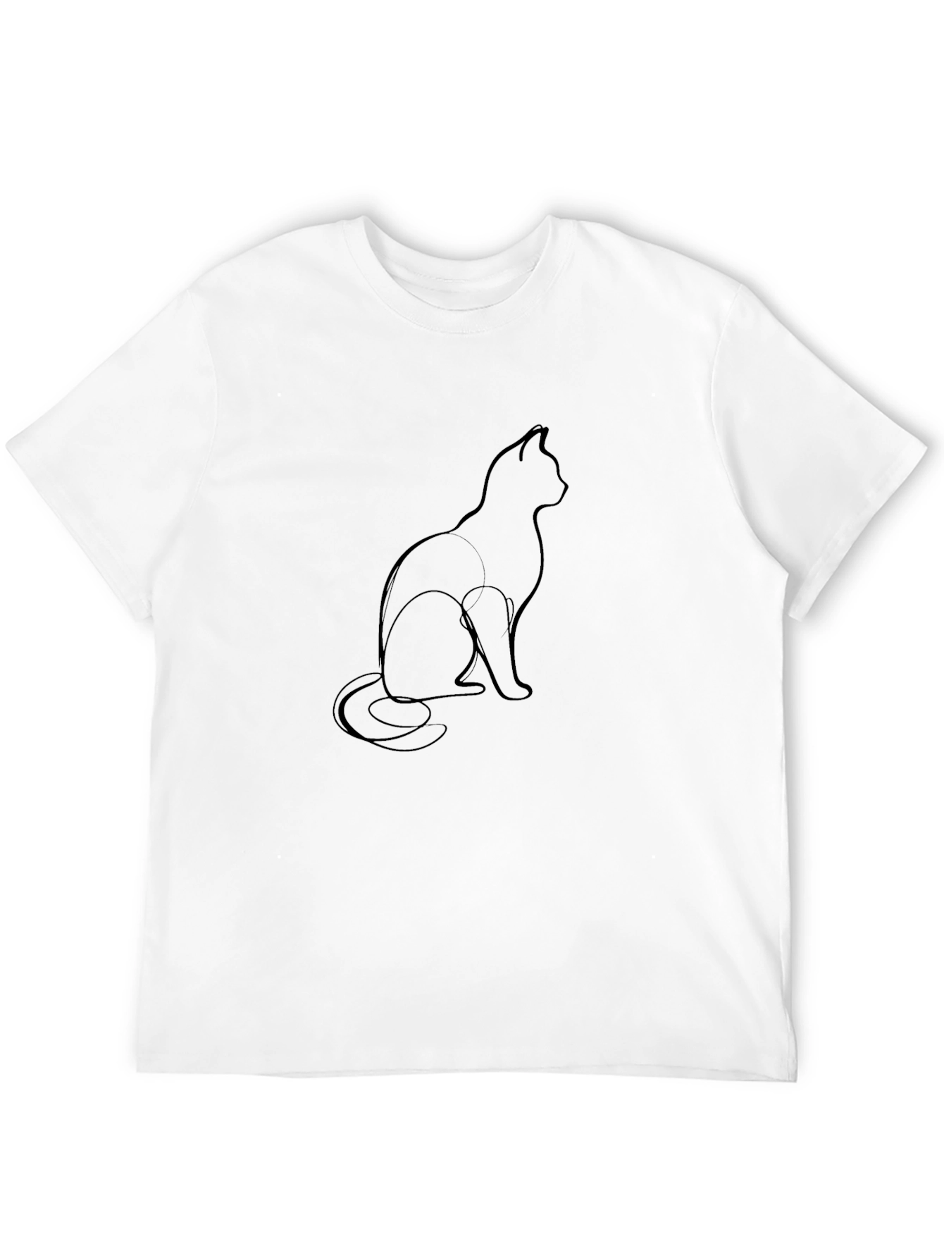 Minimalist Cat Graphic T-Shirt - Unisex