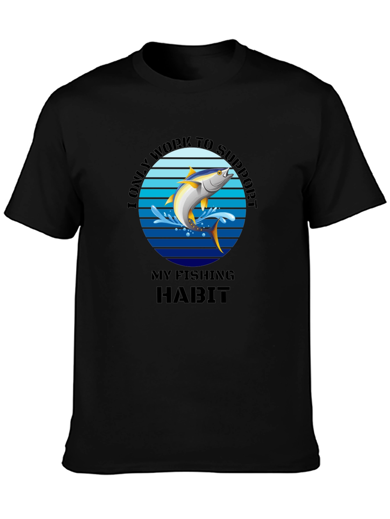 Fishing Habit T-Shirt - Mens Black Tee