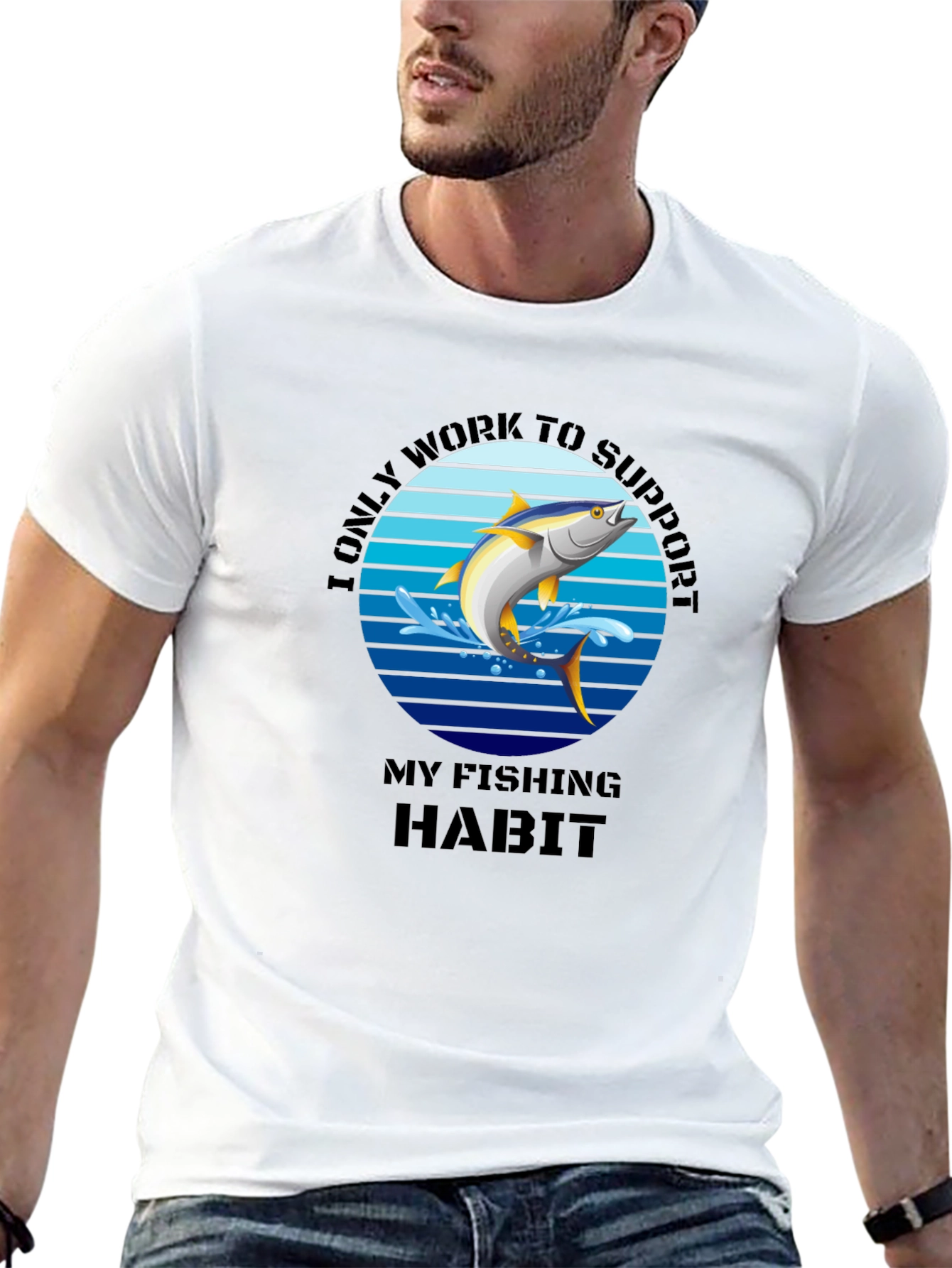 Fishing Habit T-Shirt - Mens Black Tee