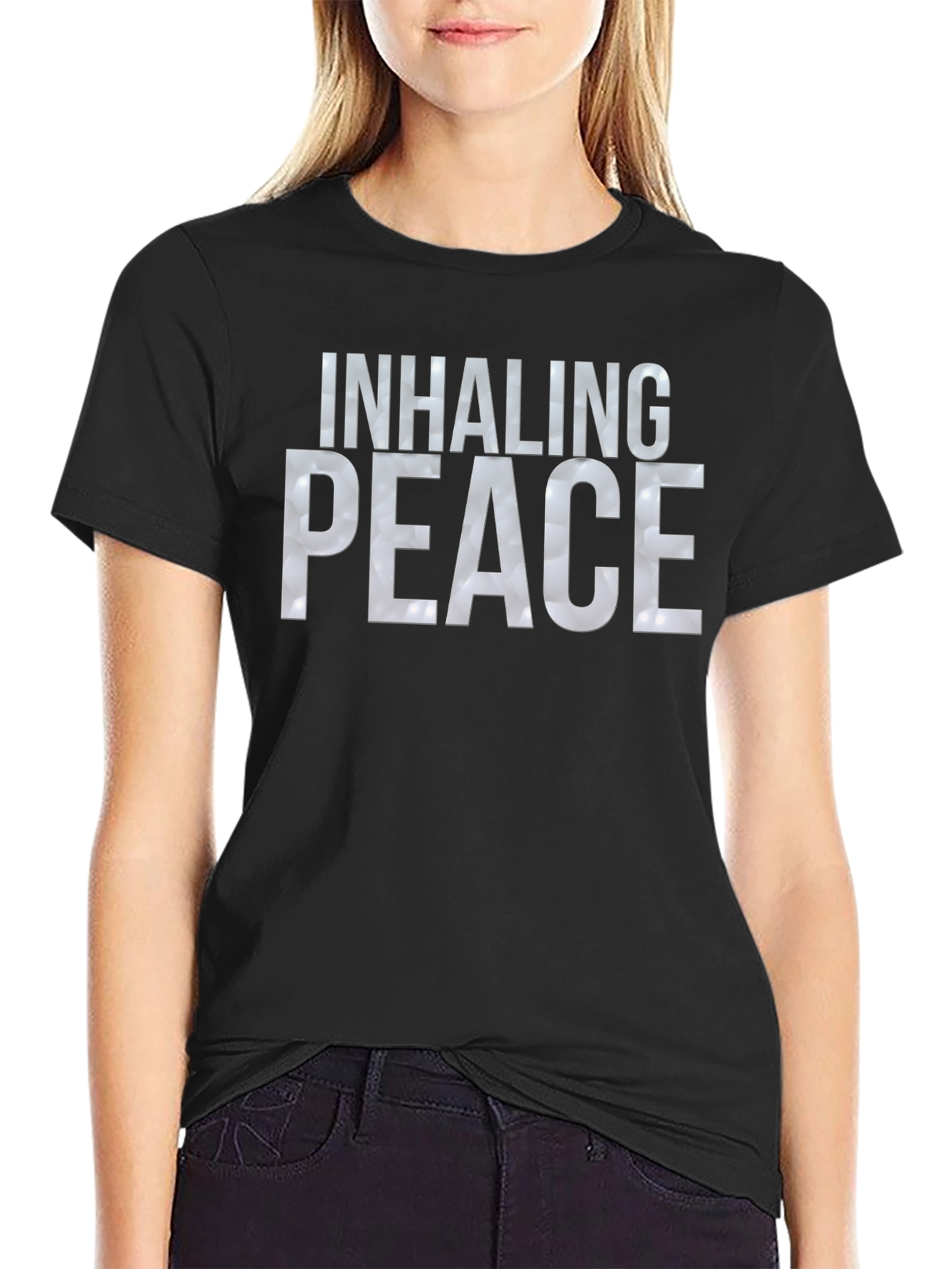 Inhaling Peace Graphic Tee - Black Unisex T-Shirt