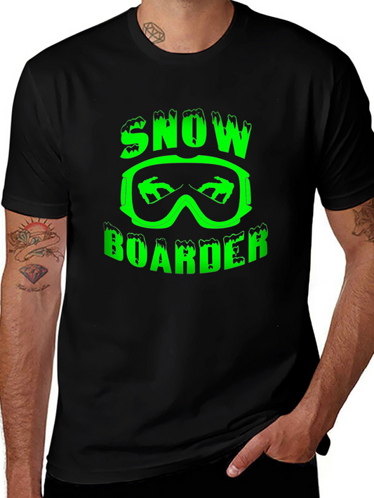 Snowboarder Graphic Tee - Black Cotton T-Shirt