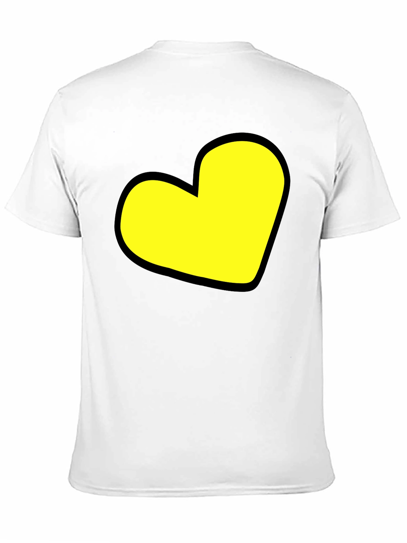 Black T-Shirt with Yellow Heart Graphic