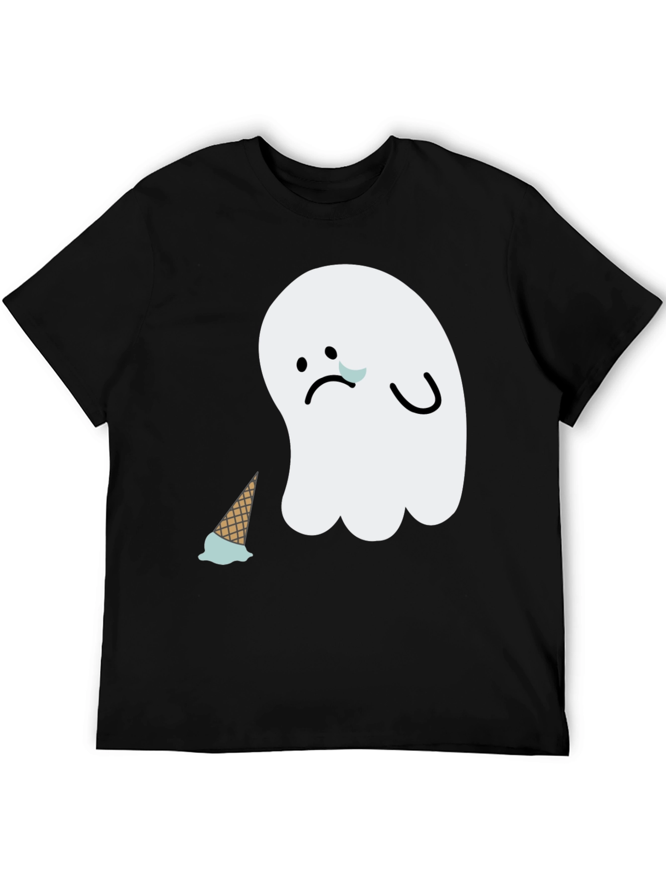 Sad Ghost Ice Cream T-Shirt - Black Graphic Tee