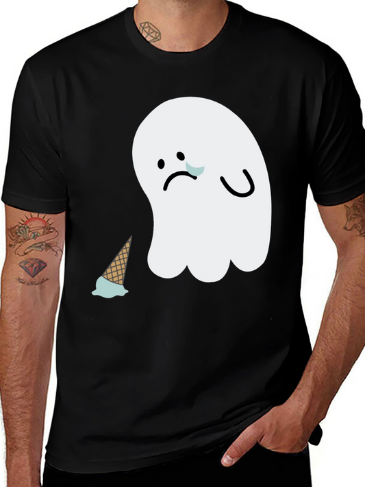 Sad Ghost Ice Cream T-Shirt - Black Graphic Tee
