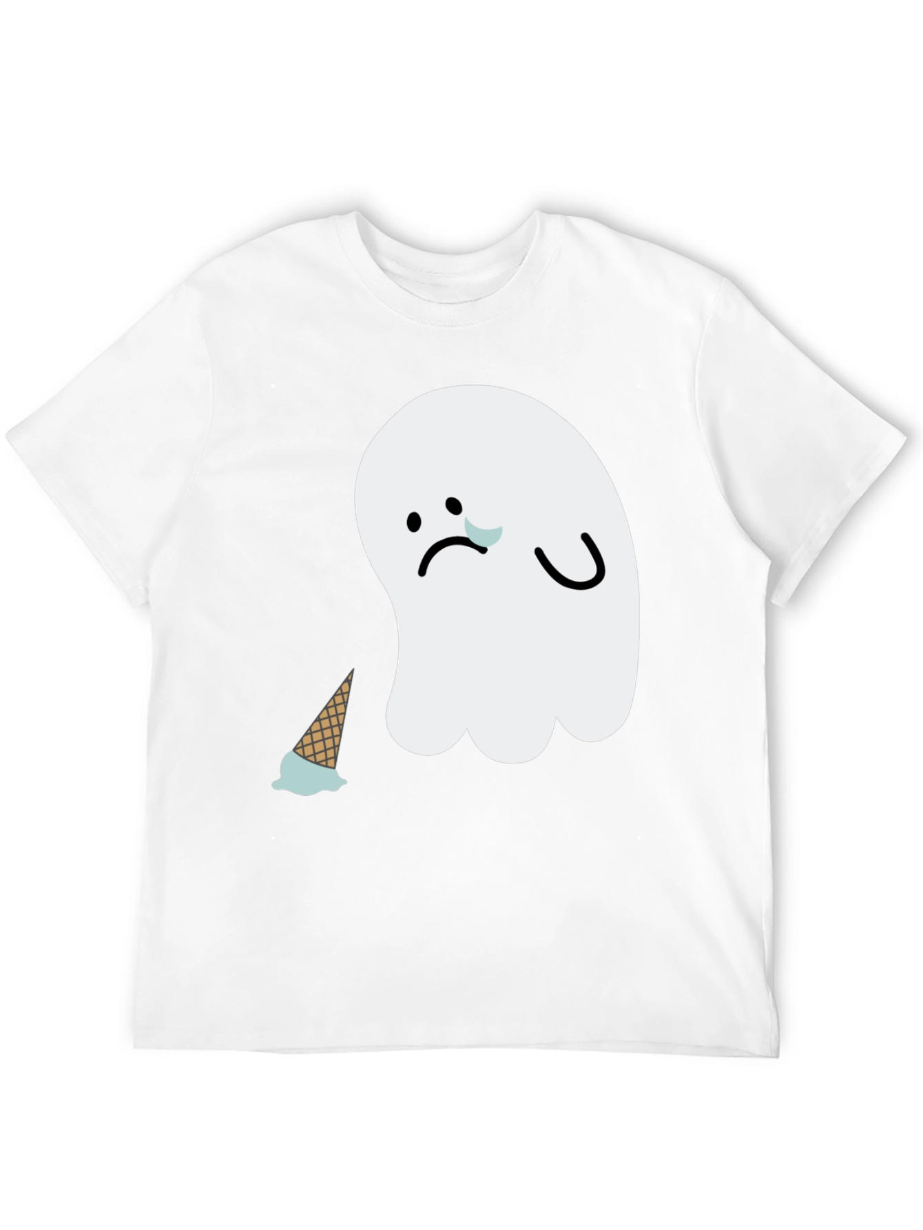 Sad Ghost Ice Cream T-Shirt - Black Graphic Tee