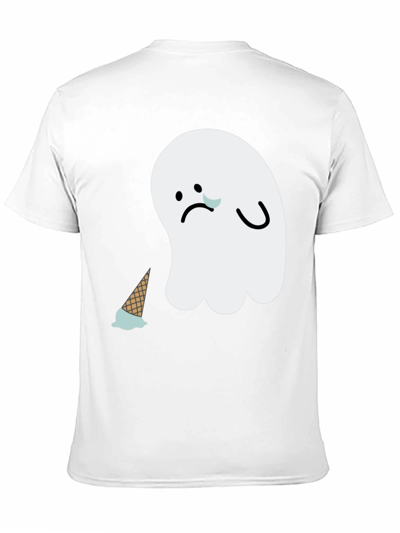 Sad Ghost Ice Cream T-Shirt - Black Graphic Tee