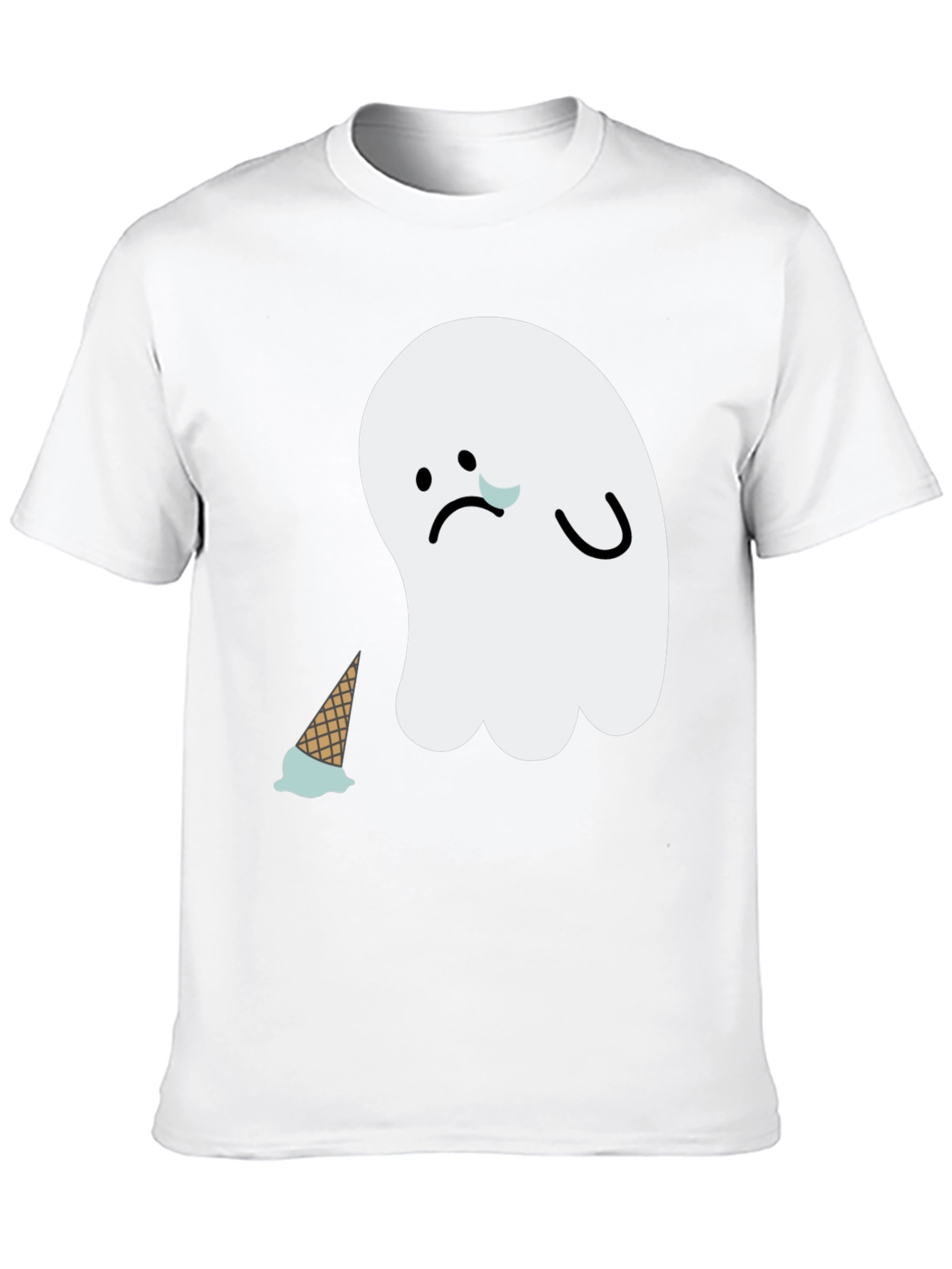 Sad Ghost Ice Cream T-Shirt - Black Graphic Tee