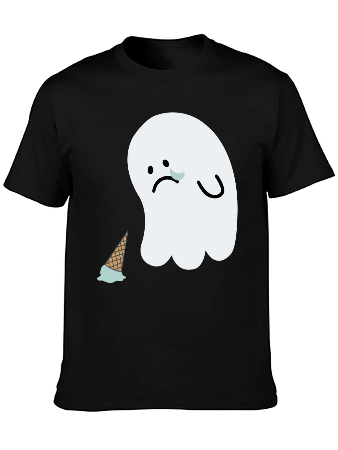 Sad Ghost Ice Cream T-Shirt - Black Graphic Tee