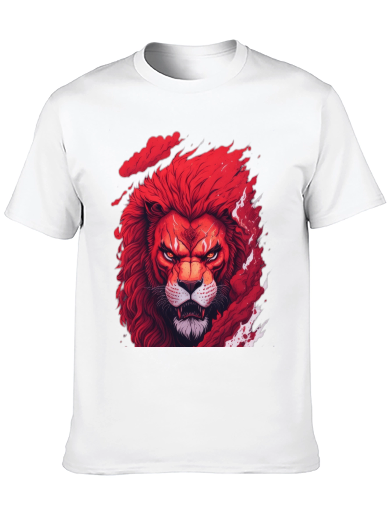 Red Lion Graphic Tee - Fierce Animal Print Shirt