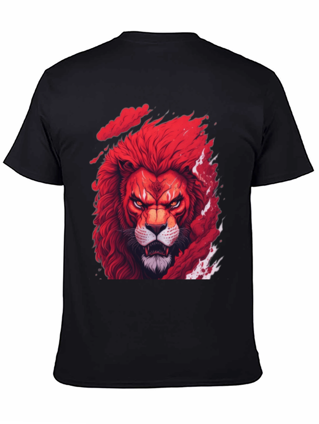 Red Lion Graphic Tee - Fierce Animal Print Shirt
