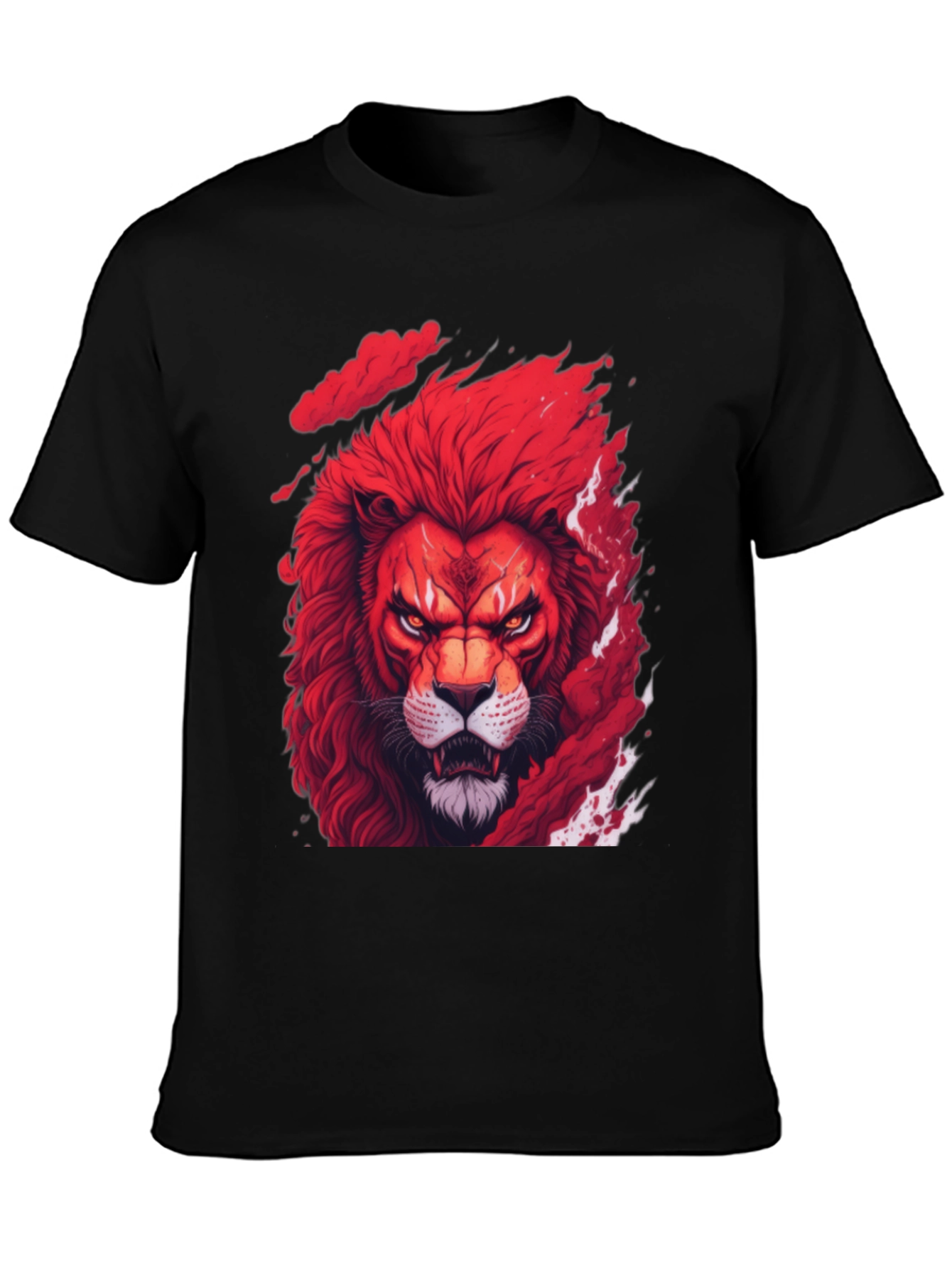 Red Lion Graphic Tee - Fierce Animal Print Shirt