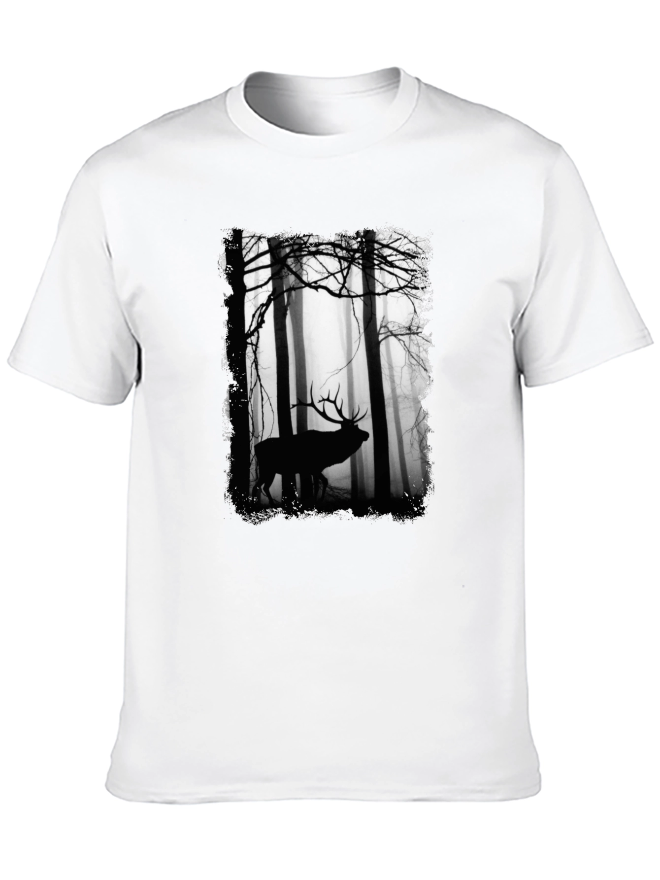 Elk Silhouette Forest Graphic Tee