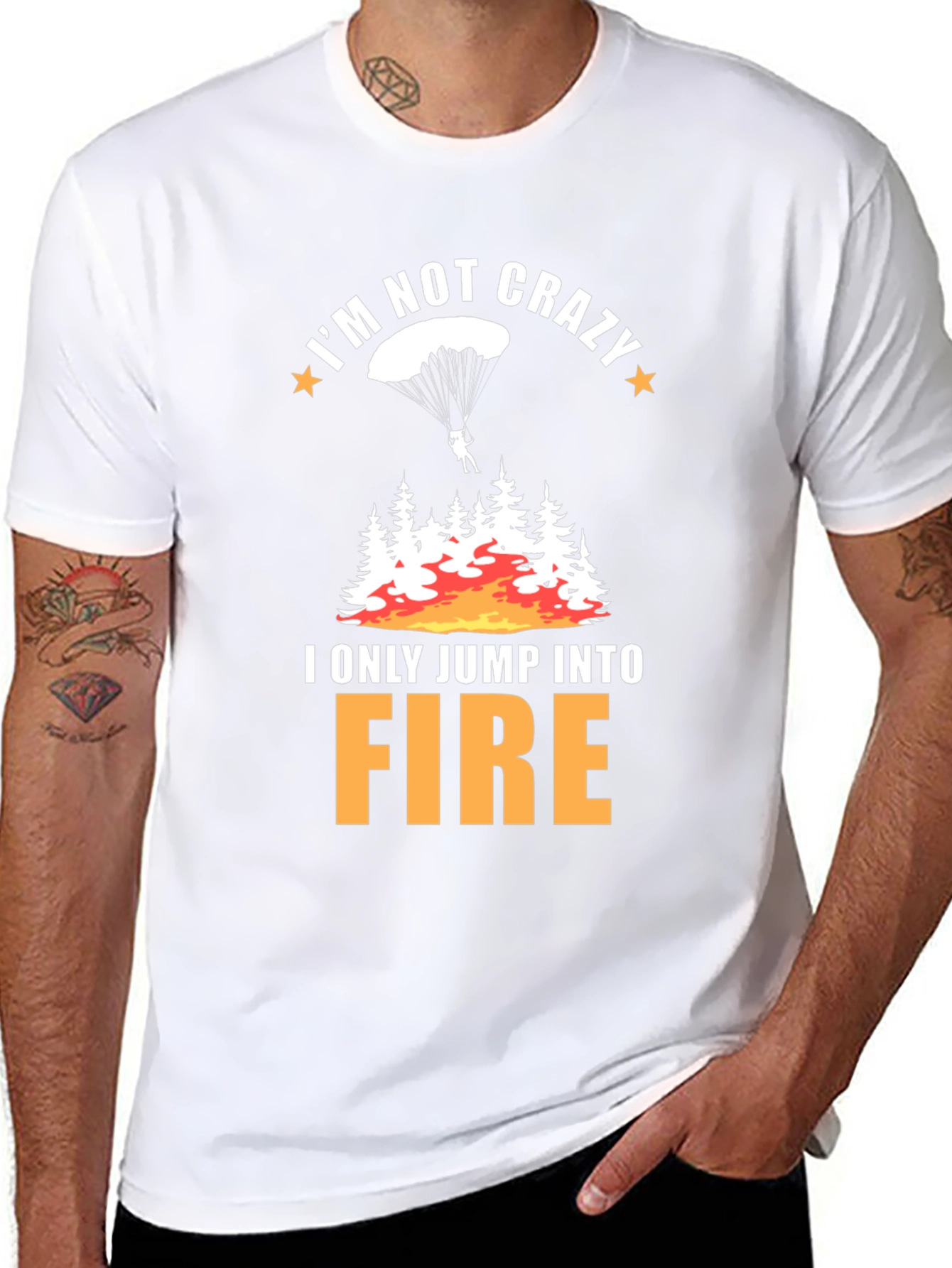 Funny Crazy Fire Jumper T-Shirt