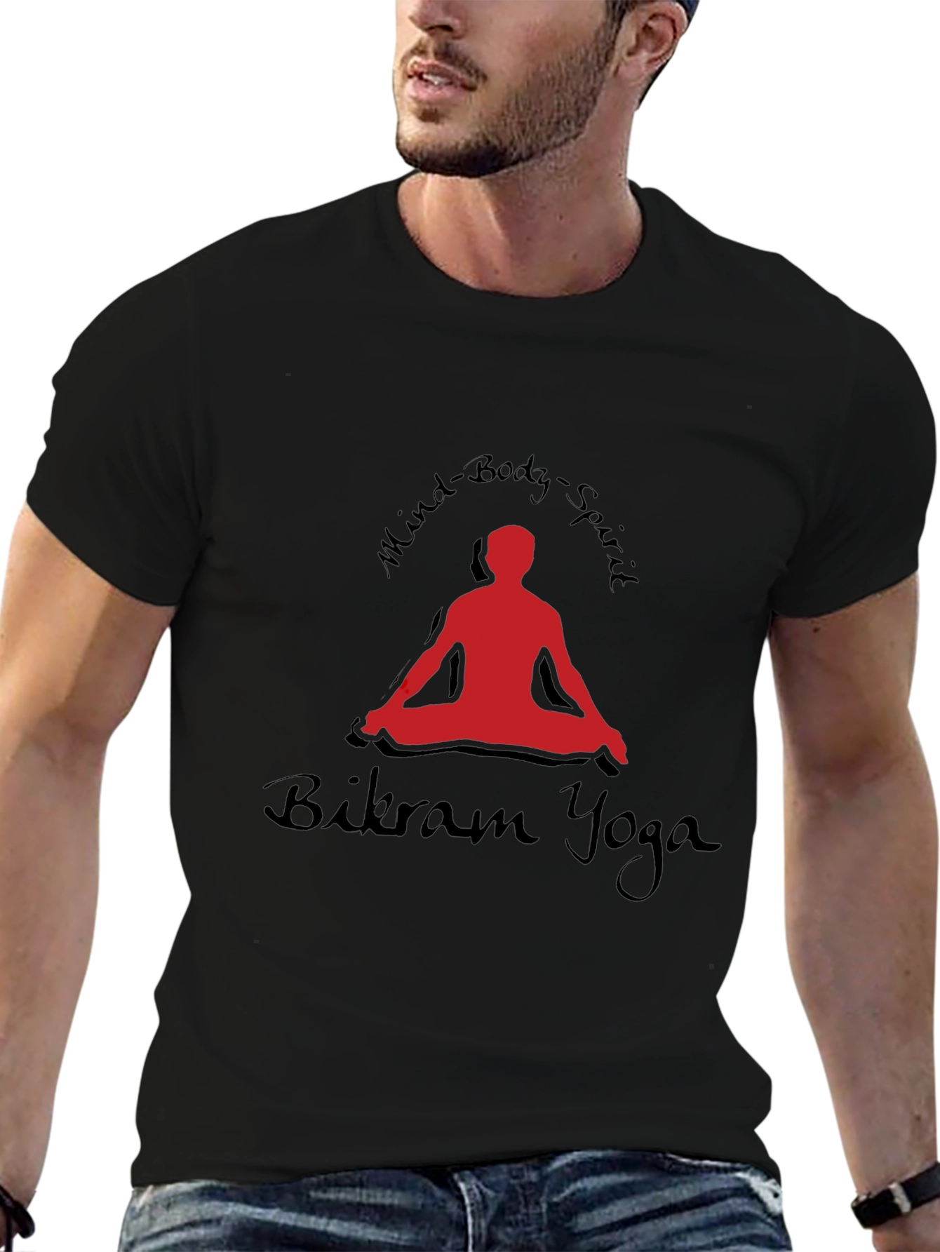 Bikram Yoga Mind Body Spirit Black T-Shirt