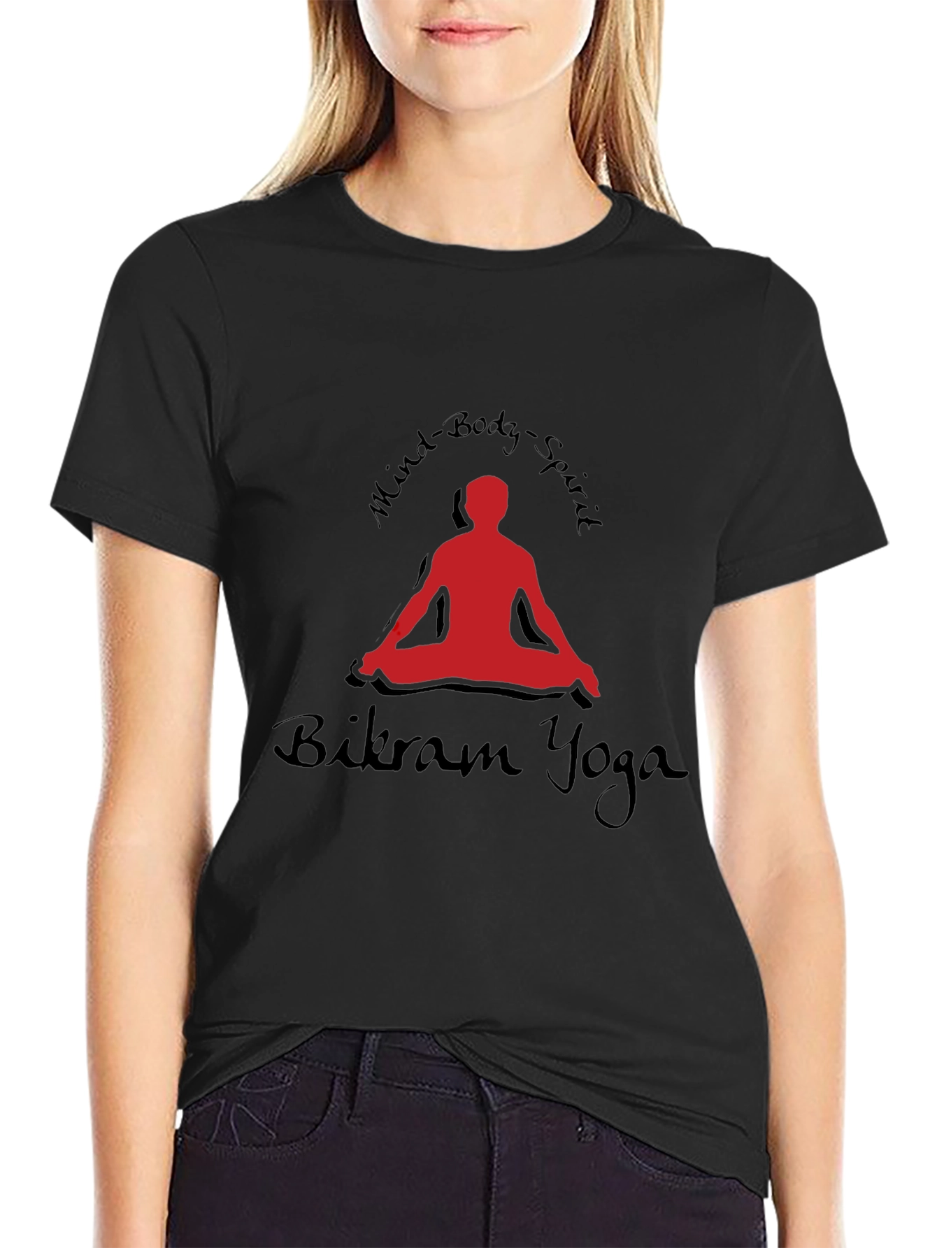 Bikram Yoga Mind Body Spirit Black T-Shirt