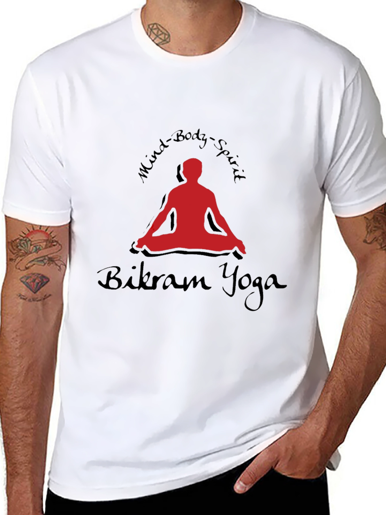 Bikram Yoga Mind Body Spirit Black T-Shirt