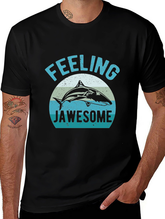 Feeling Jawsome Shark Graphic Tee - Black