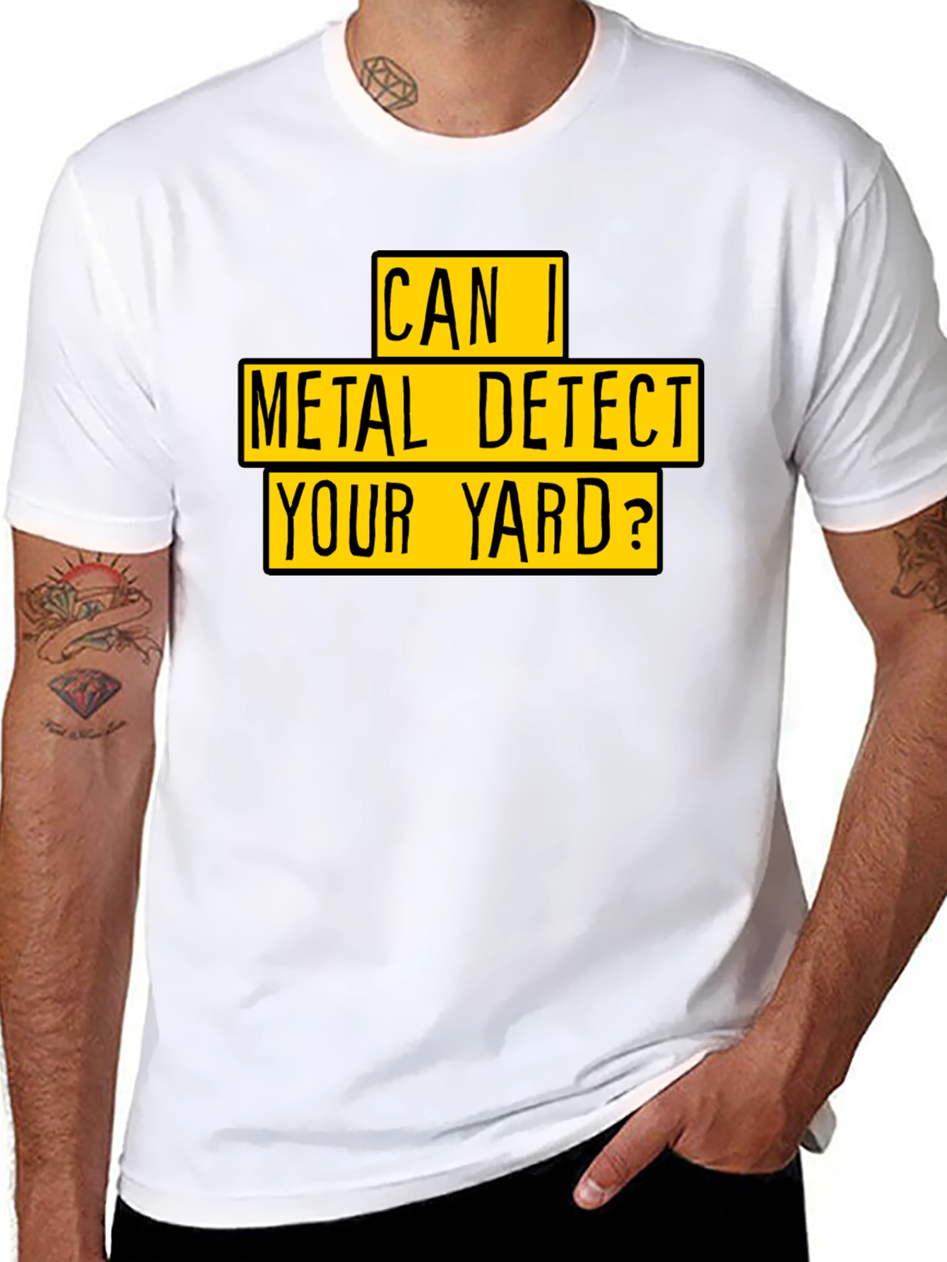 Metal Detect Your Yard T-Shirt - Black Novelty Tee