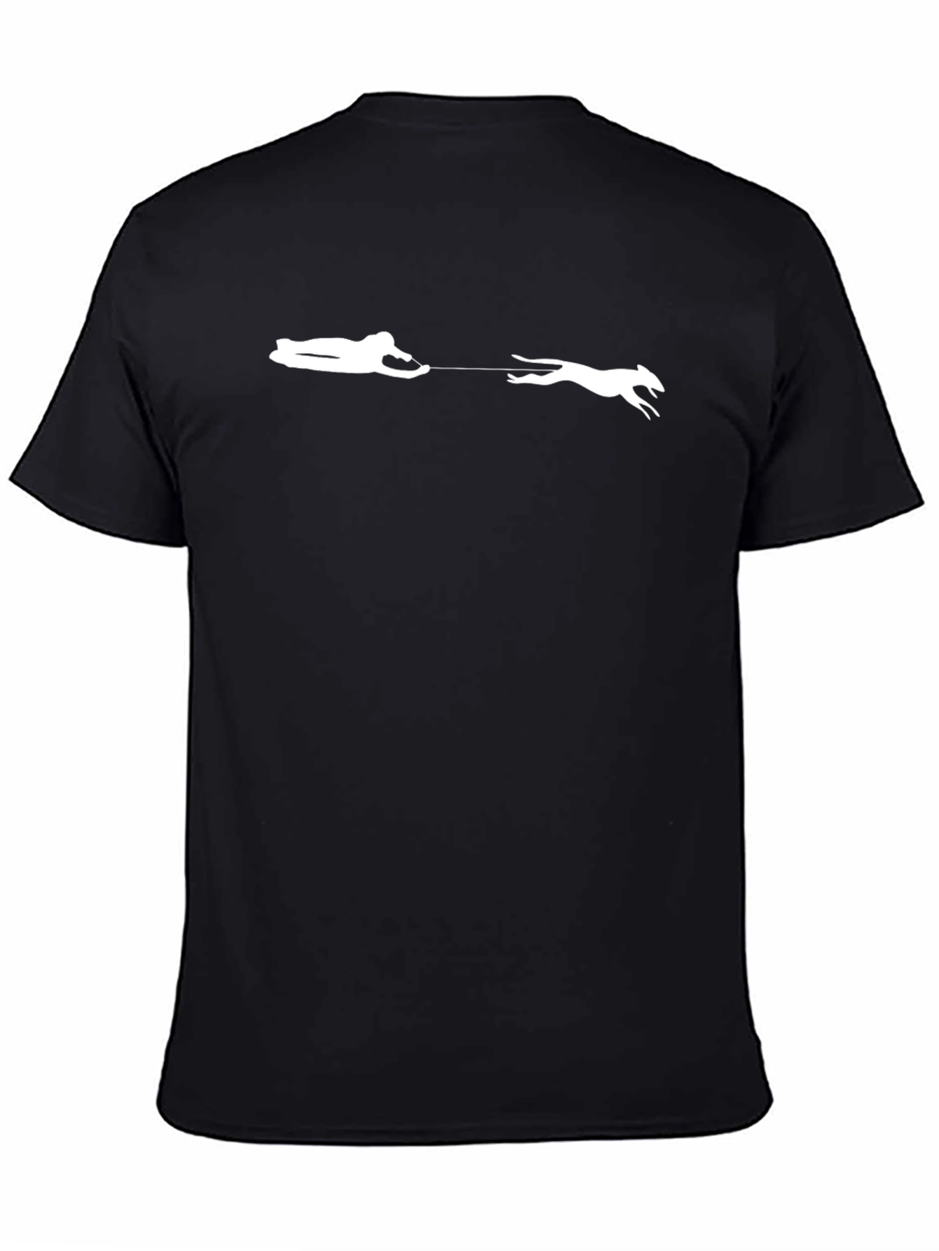 Mans Black T-Shirt - Dog Walker Design