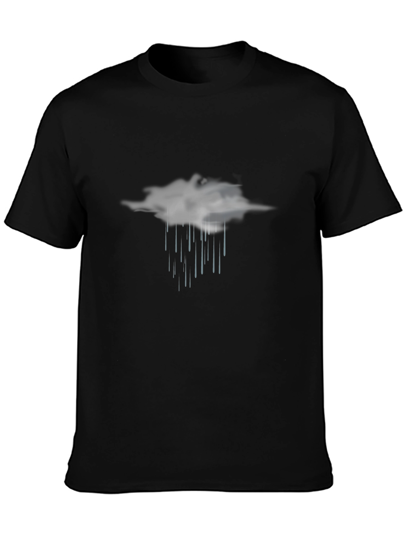 Rain Cloud Graphic Tee - Black Casual T-Shirt