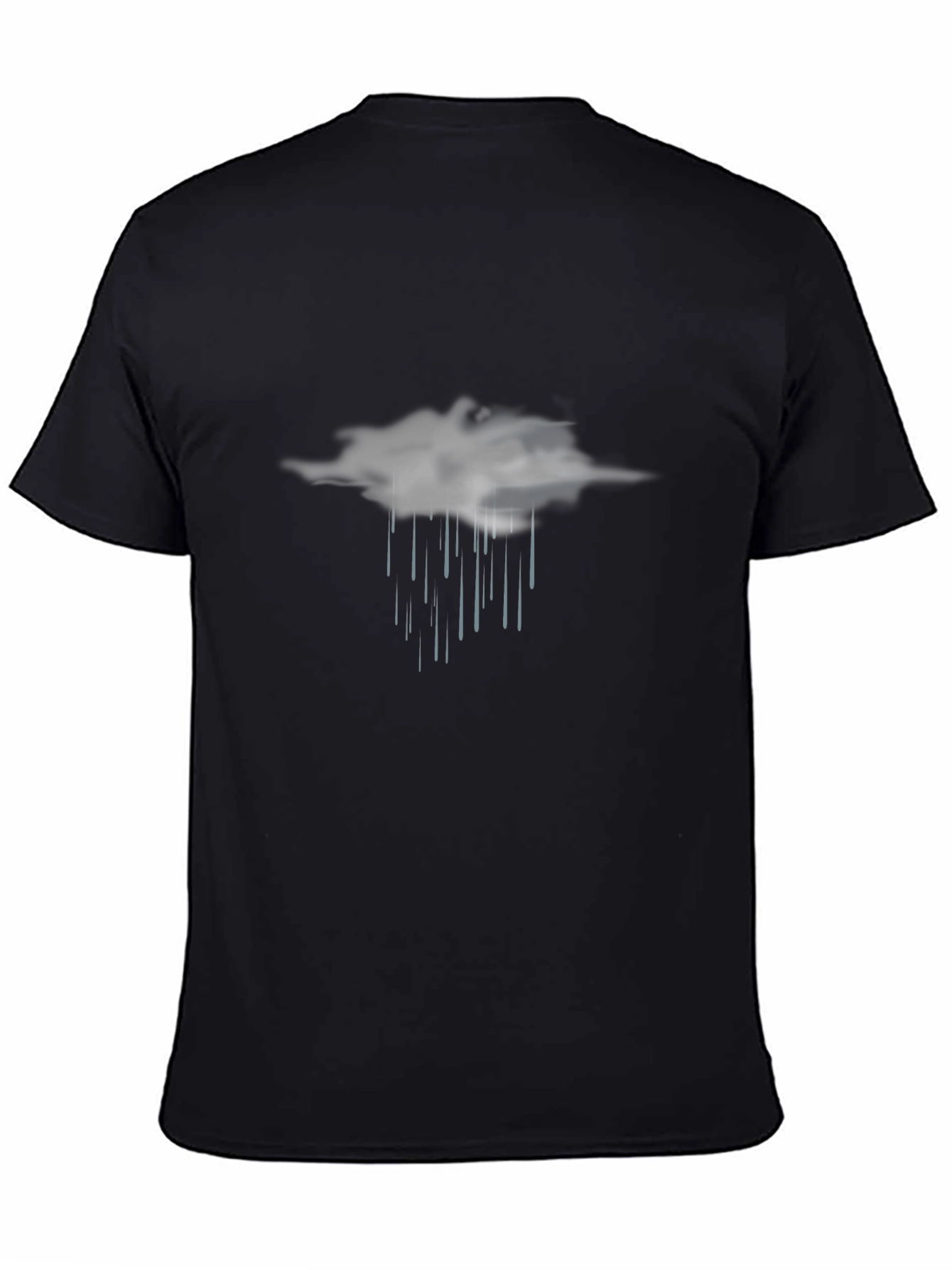 Rain Cloud Graphic Tee - Black Casual T-Shirt