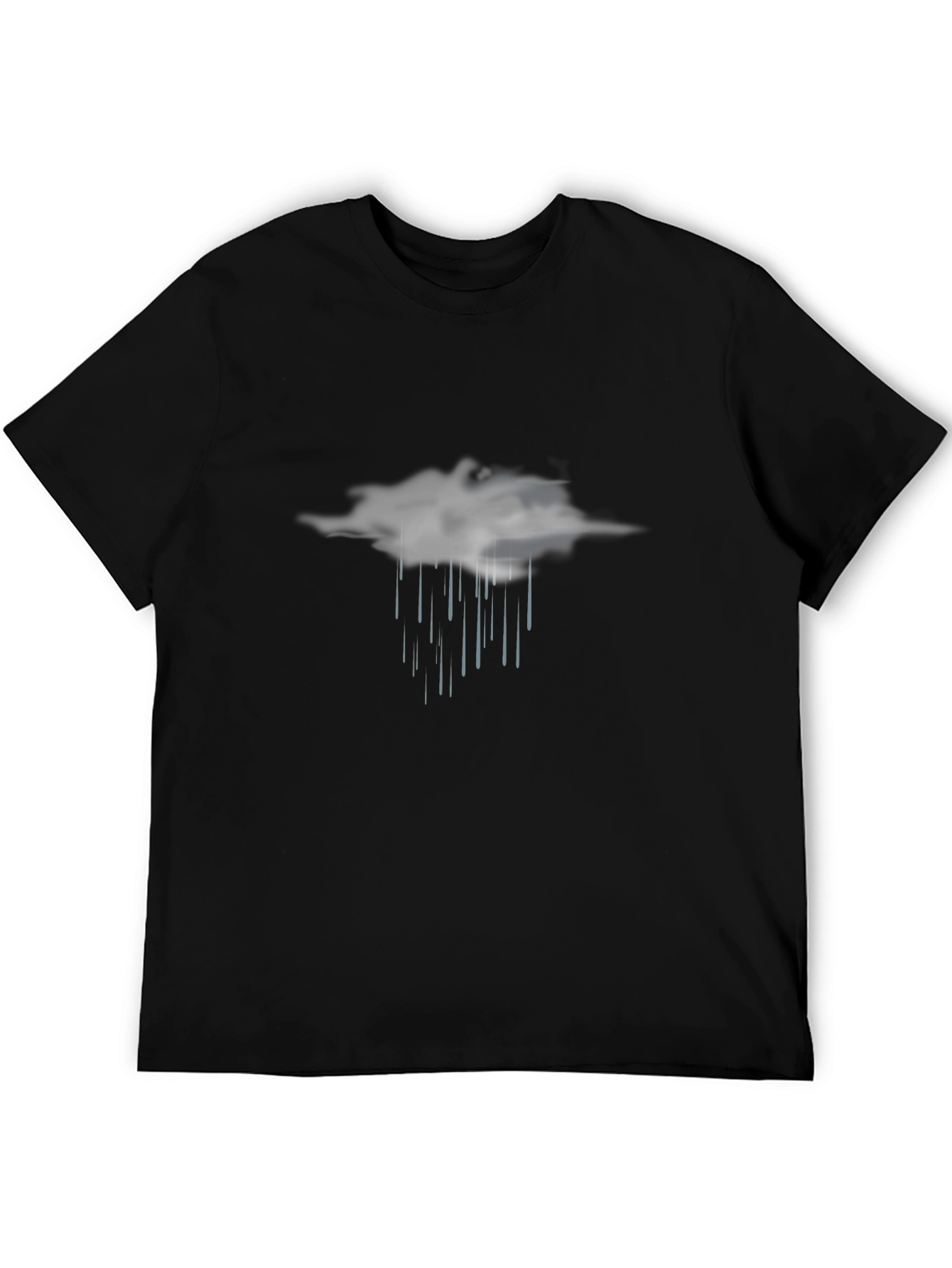 Rain Cloud Graphic Tee - Black Casual T-Shirt