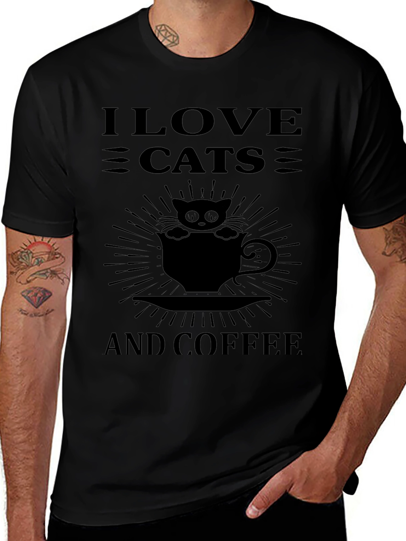 I Love Cats and Coffee T-Shirt