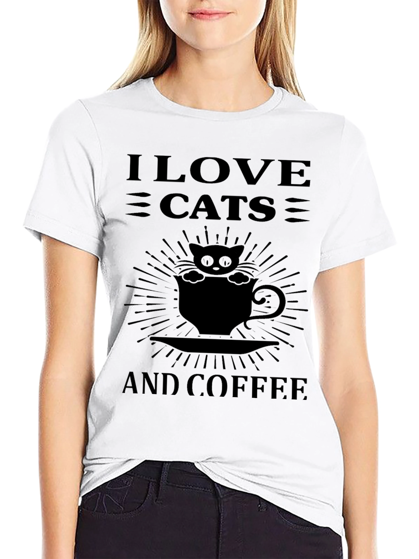 I Love Cats and Coffee T-Shirt