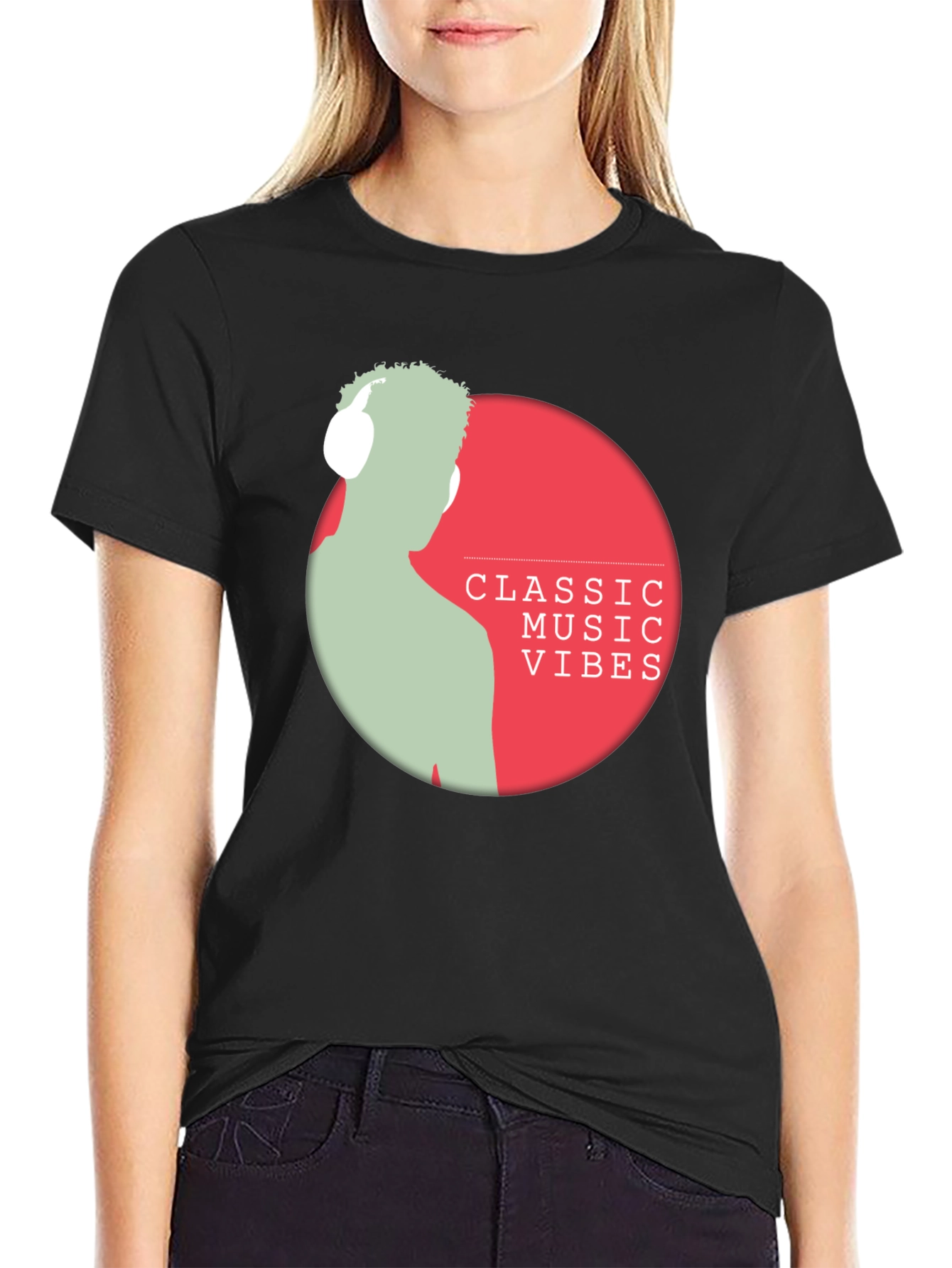 Classic Music Vibes Black Graphic Tee