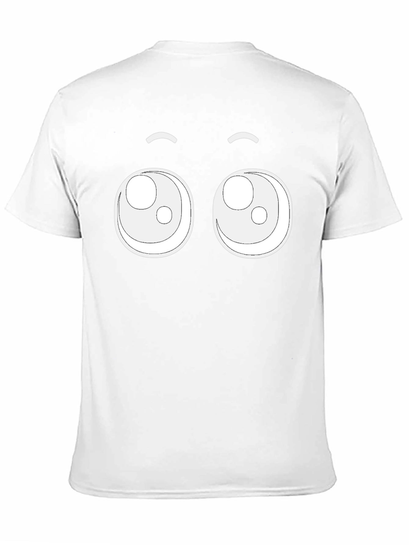 Cute Cartoon Eyes Black T-Shirt
