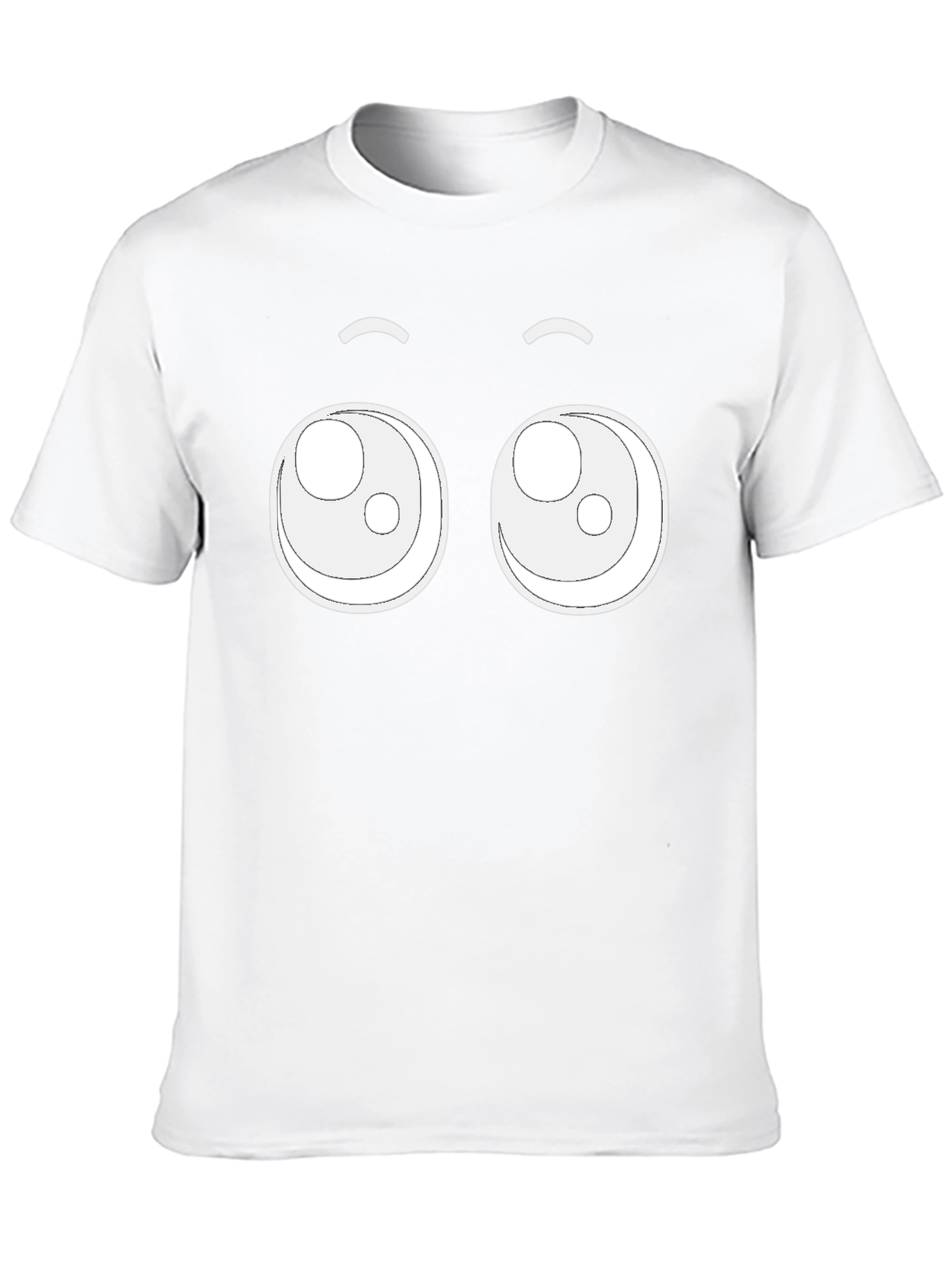 Cute Cartoon Eyes Black T-Shirt