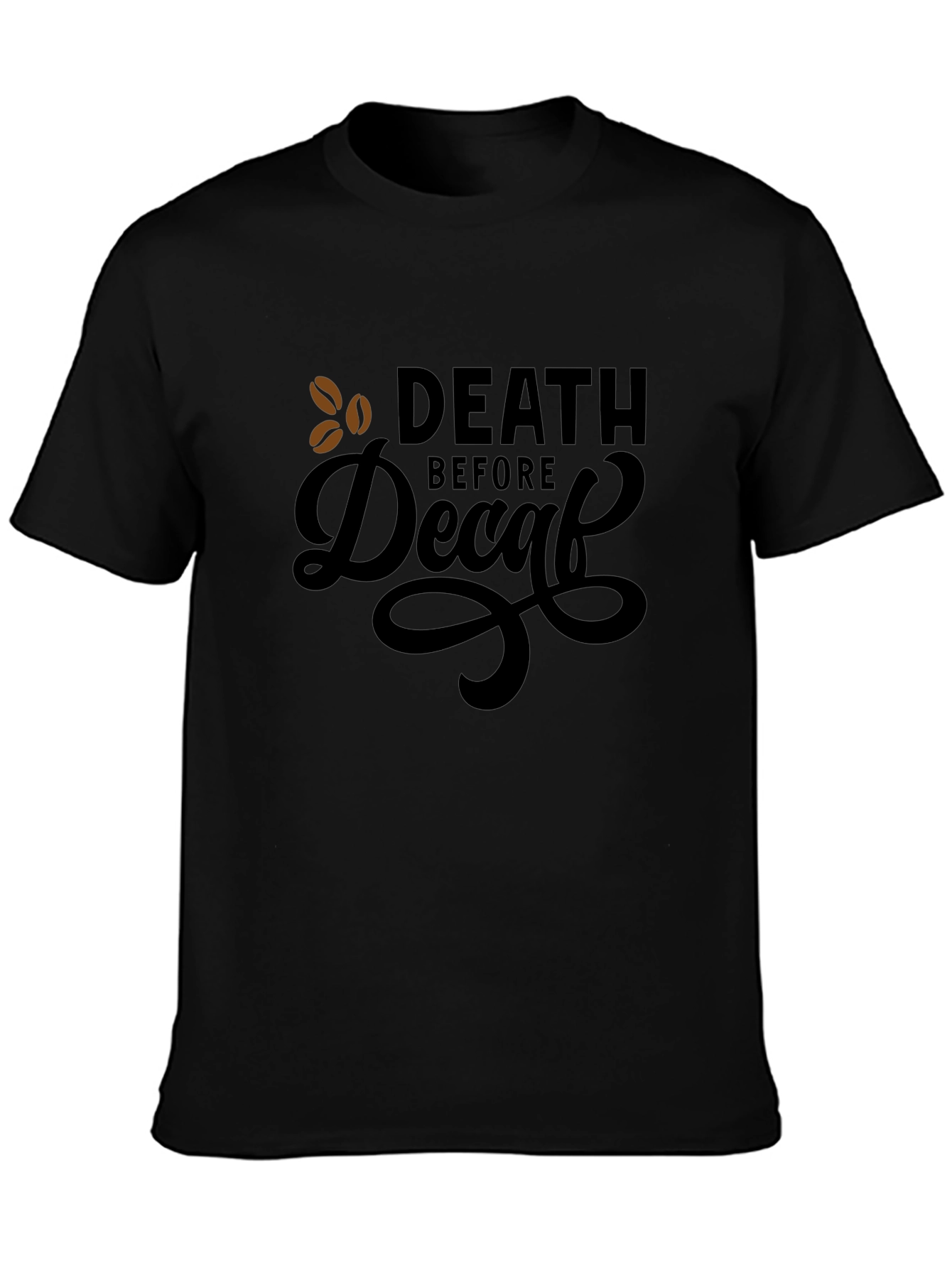Death Before Decaf Black Graphic Tee