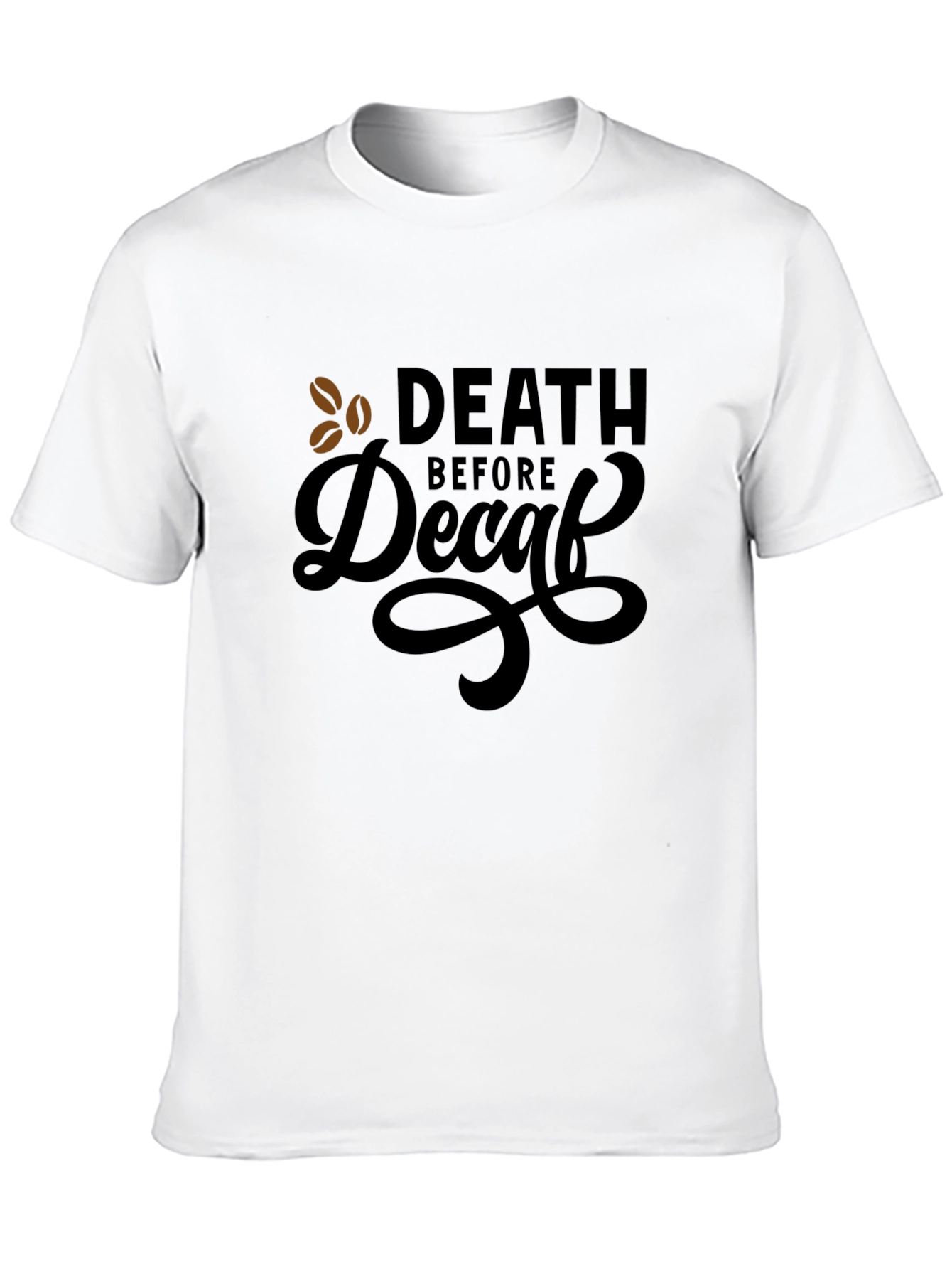 Death Before Decaf Black Graphic Tee