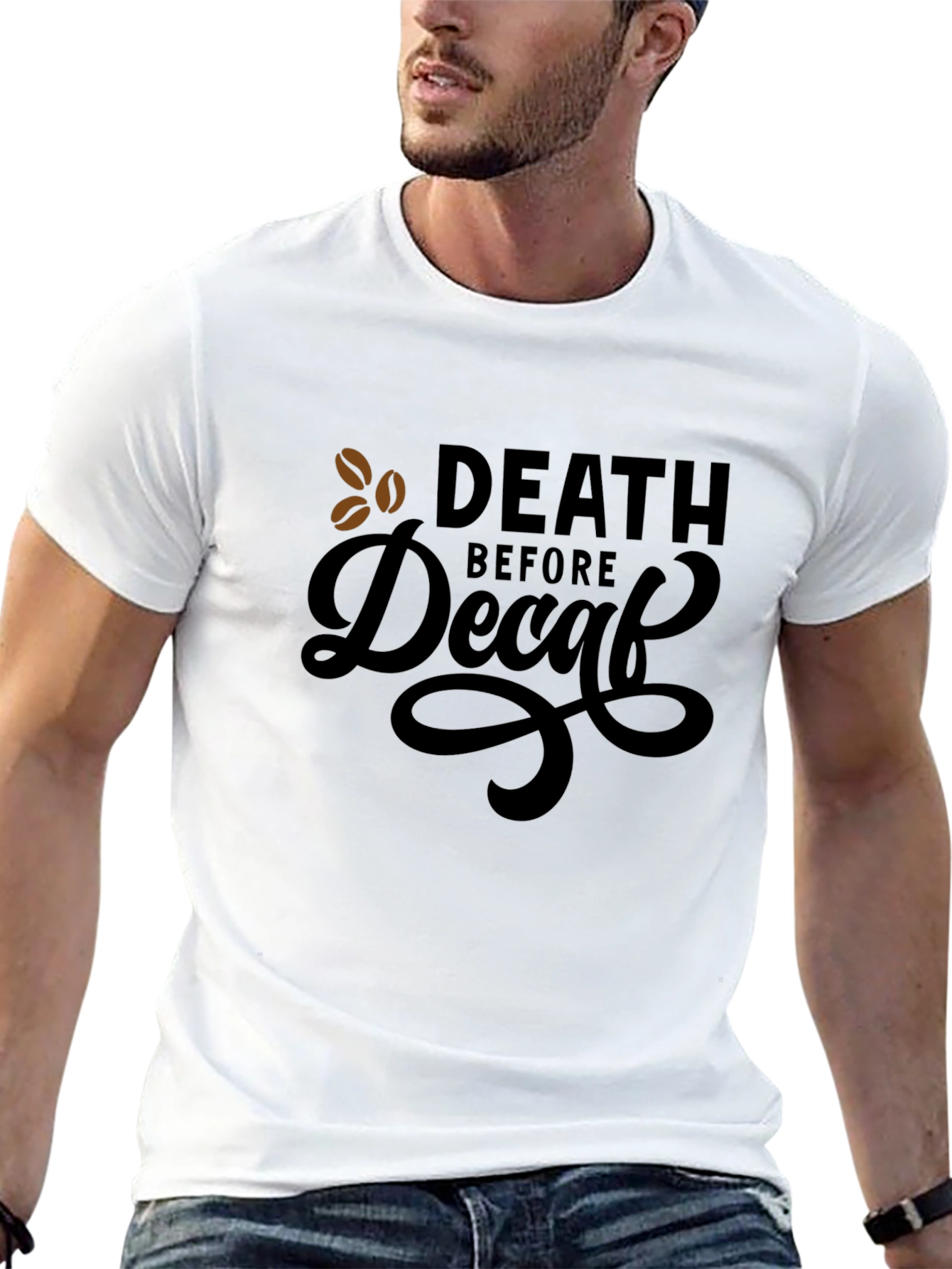 Death Before Decaf Black Graphic Tee