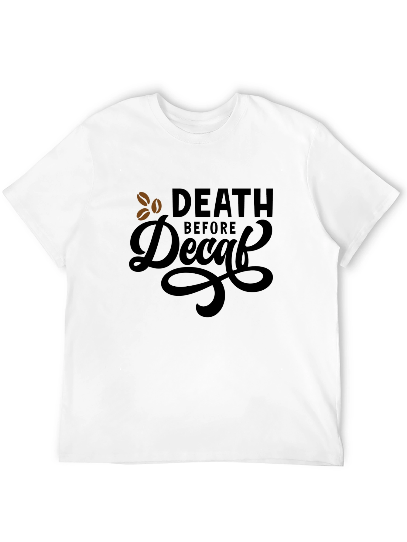 Death Before Decaf Black Graphic Tee