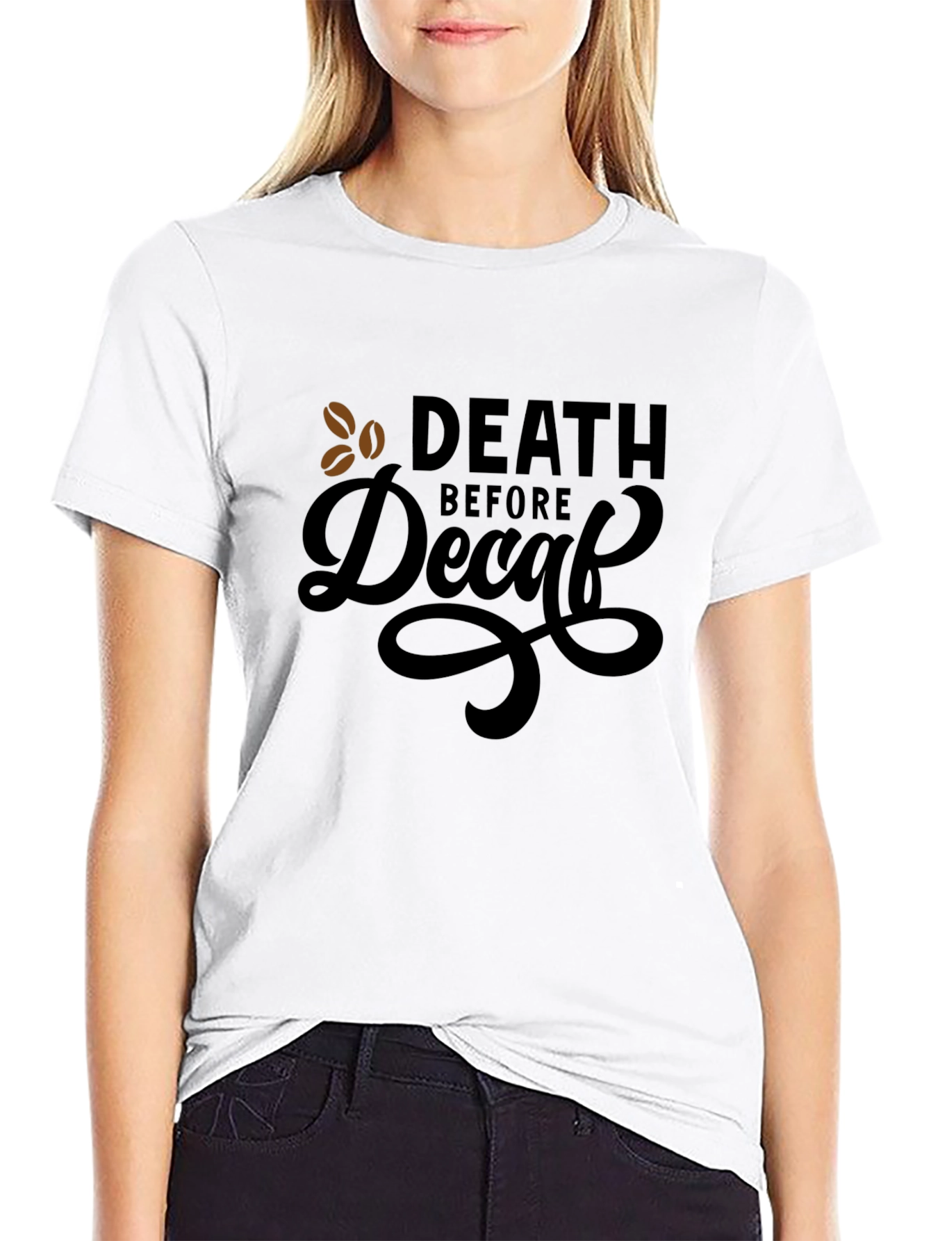 Death Before Decaf Black Graphic Tee