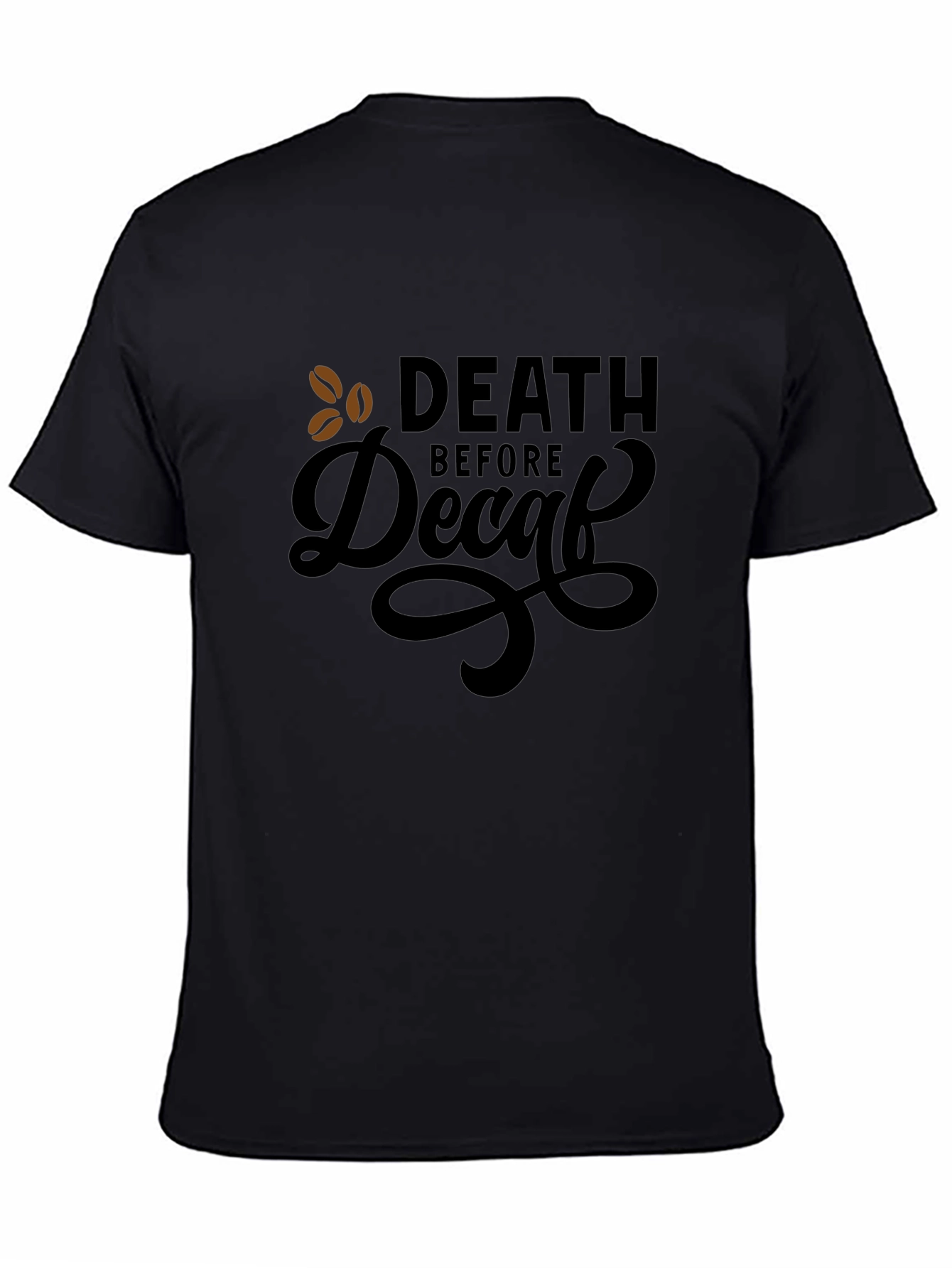 Death Before Decaf Black Graphic Tee