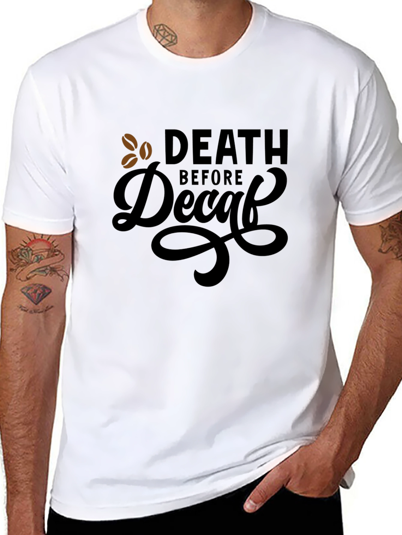 Death Before Decaf Black Graphic Tee