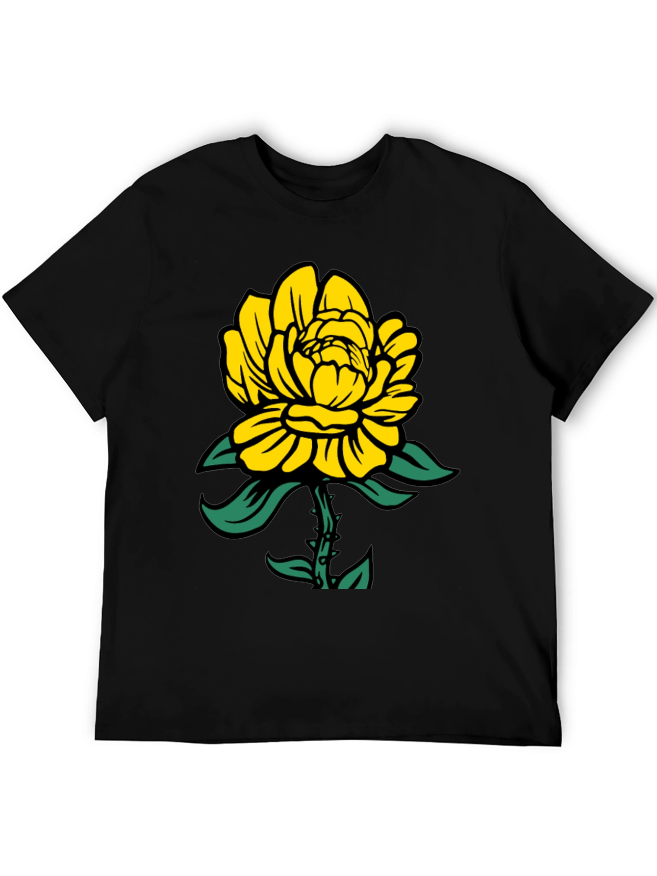 Yellow Floral Graphic T-Shirt - Soft Cotton Tee