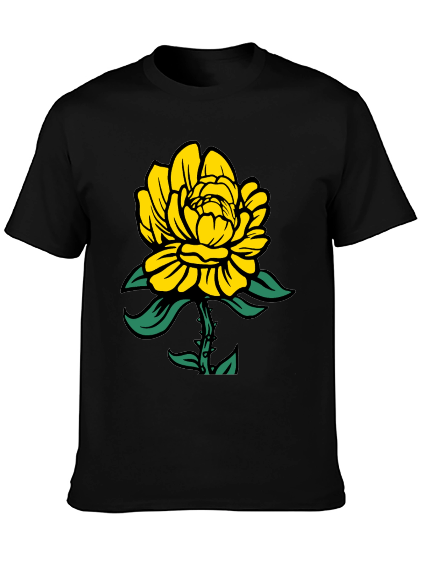 Yellow Floral Graphic T-Shirt - Soft Cotton Tee