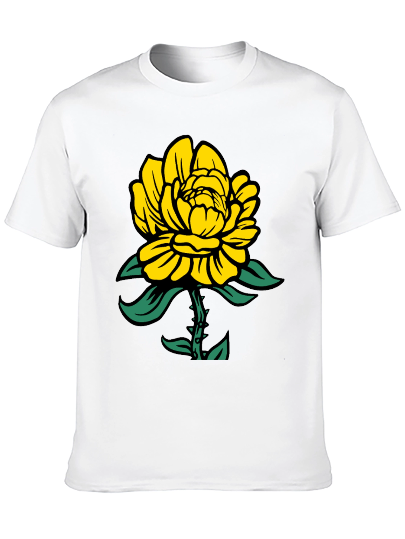 Yellow Floral Graphic T-Shirt - Soft Cotton Tee