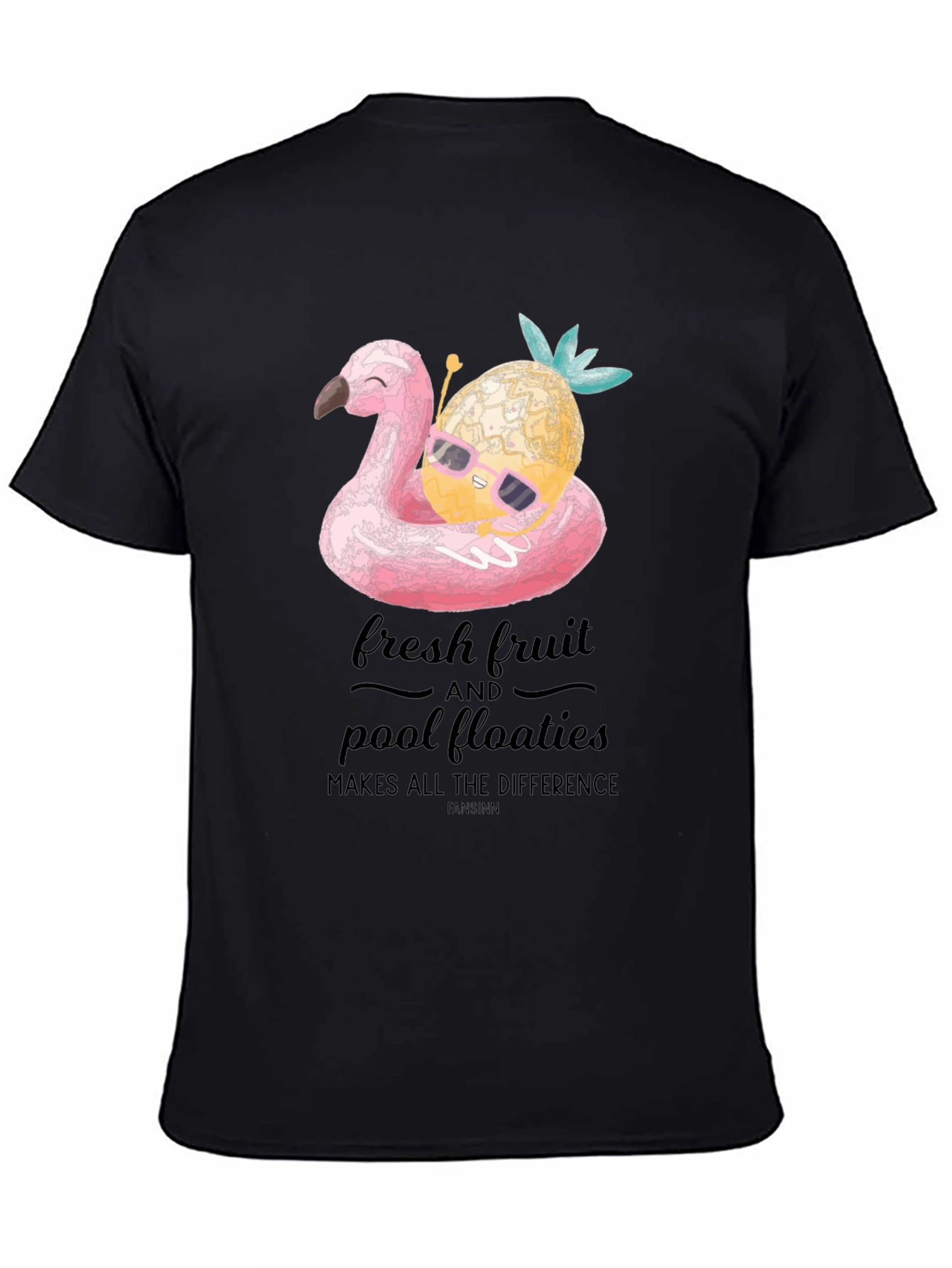 Fun Flamingo & Pineapple Graphic T-Shirt