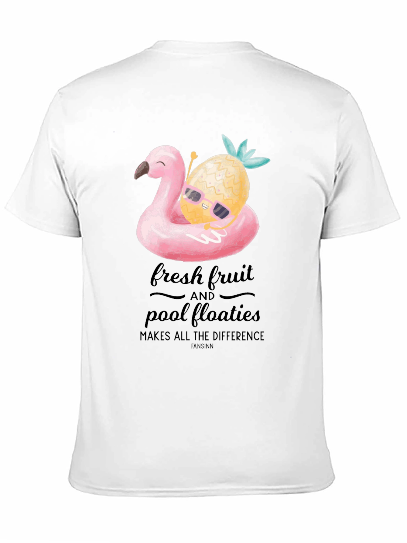 Fun Flamingo & Pineapple Graphic T-Shirt
