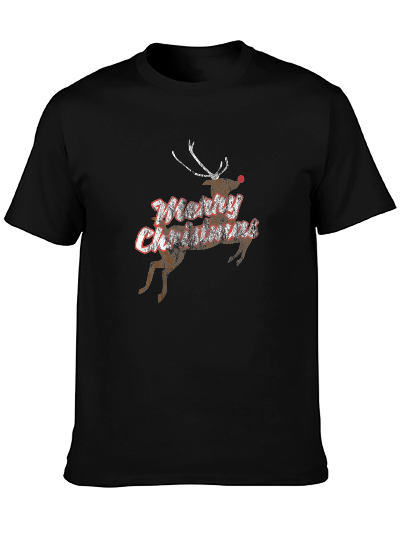 Merry Christmas Reindeer Graphic T-Shirt